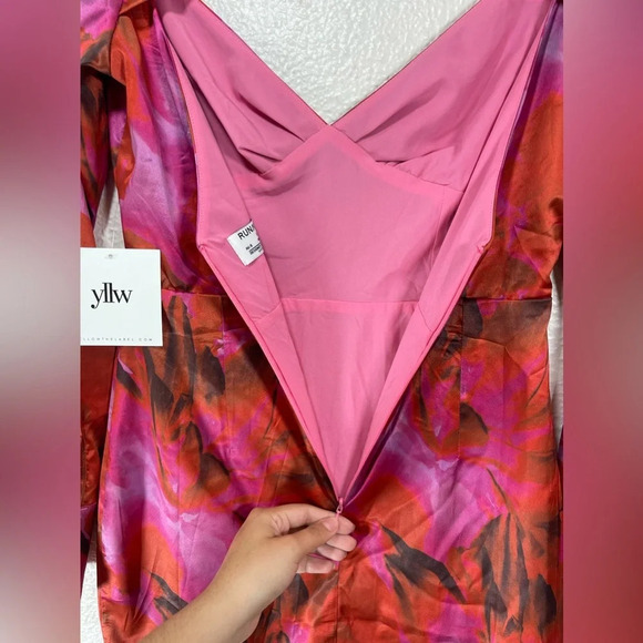 Runaway The Label Scarlett Mini A-Line Dress in Pink Floral Women’s US 4 Summer - Picture 15 of 16